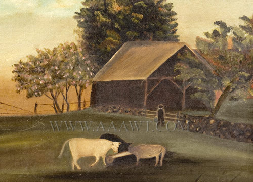 Painting, New England Farm Scene
Nineteenth Century
Anonymous
Oil on Canvas, entire view